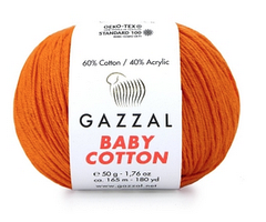 Пряжа Baby cotton-3419 померанчевий