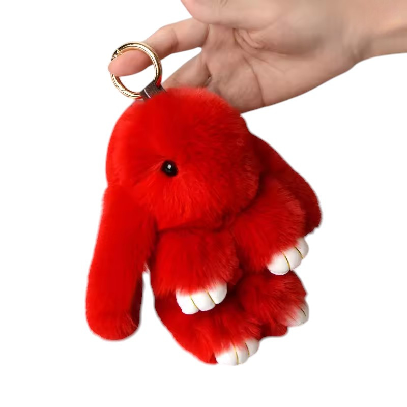 Брелок кролик Fluffy Rabbit червоний 15CM