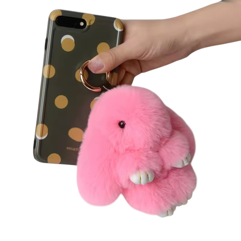 Брелок кролик Fluffy Rabbit ніжно-рожевий 15CM