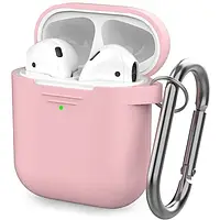 Чохол Soft Case для AirPods 1/2 + карабін - Pink Sand