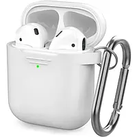 Чохол Soft Case для AirPods 1/2 + карабін - White