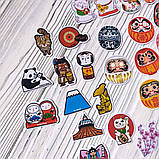 Комплект фігурних стікерів Японський ретро стиль (40 шт), фото 2