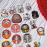 Комплект фігурних стікерів Японський ретро стиль (40 шт), фото 3