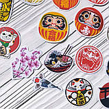 Комплект фігурних стікерів Японський ретро стиль (40 шт), фото 4