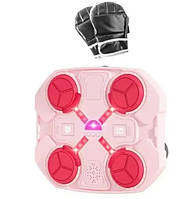 Інтерактивна мішень для боксу з підсвічуванням і музикою, настінний тренажер для відпрацювання ударів. Рожевий