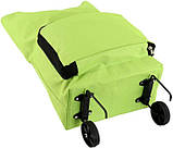 Легка складна сумка на коліщатках для магазину, візок для продуктів 45х40х12 см, Зелена, фото 9