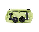 Візок для покупок зелений з колесами і складним механізмом, розмір 45x40x12 см, фото 3