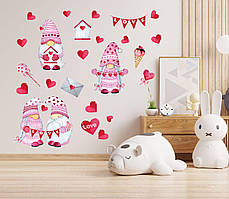 Наклейка вінілова набір "Веселі купідони" розмір листа М 1000*500