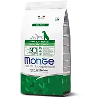 Monge Dog Maxi Puppy & Junior сухий корм для цуценят великих порід курка з рисом, 15КГ