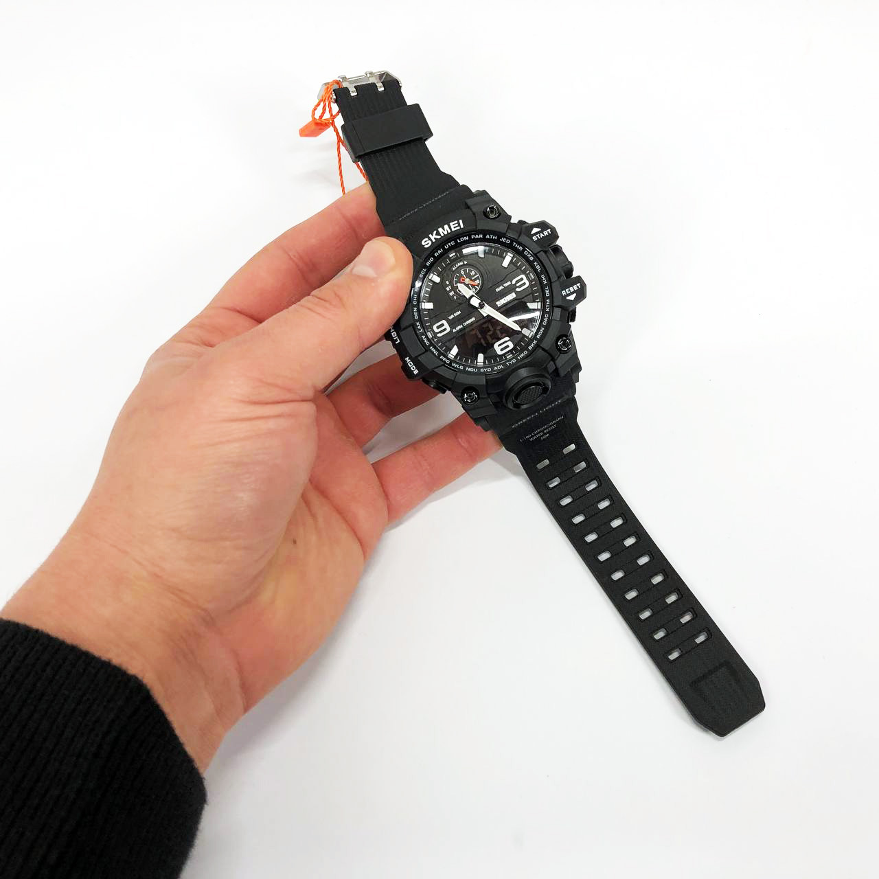 Чоловічий водостійкий кварцовий годинник SKMEI 1586BK BLACK, Військовий годинник OK-883 з батарейкою