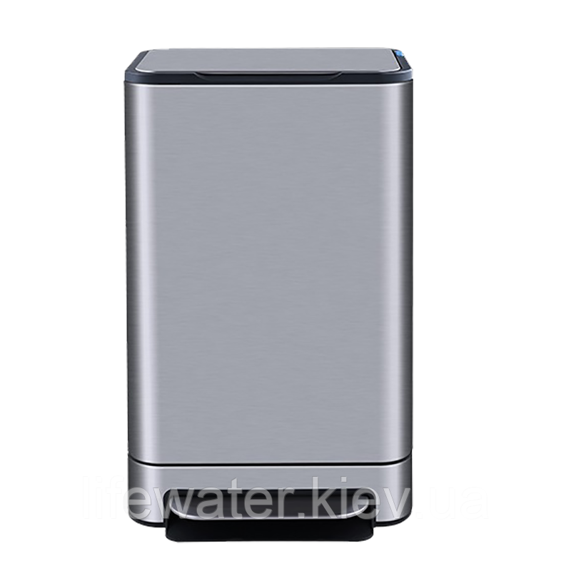 Відро для сміття з педаллю JAH 40 л Soft Close срібний металік з внутрішнім відром, фото 1