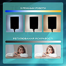 Лампа відеосвітло JM8821 3000-6000K 46x32см зі штативом 2.1 метр 70W лампа для фону. Студійне світло., фото 3