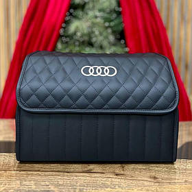 Преміум органайзер у багажник з вишивкою логотипу Audi, чорний, 50 см