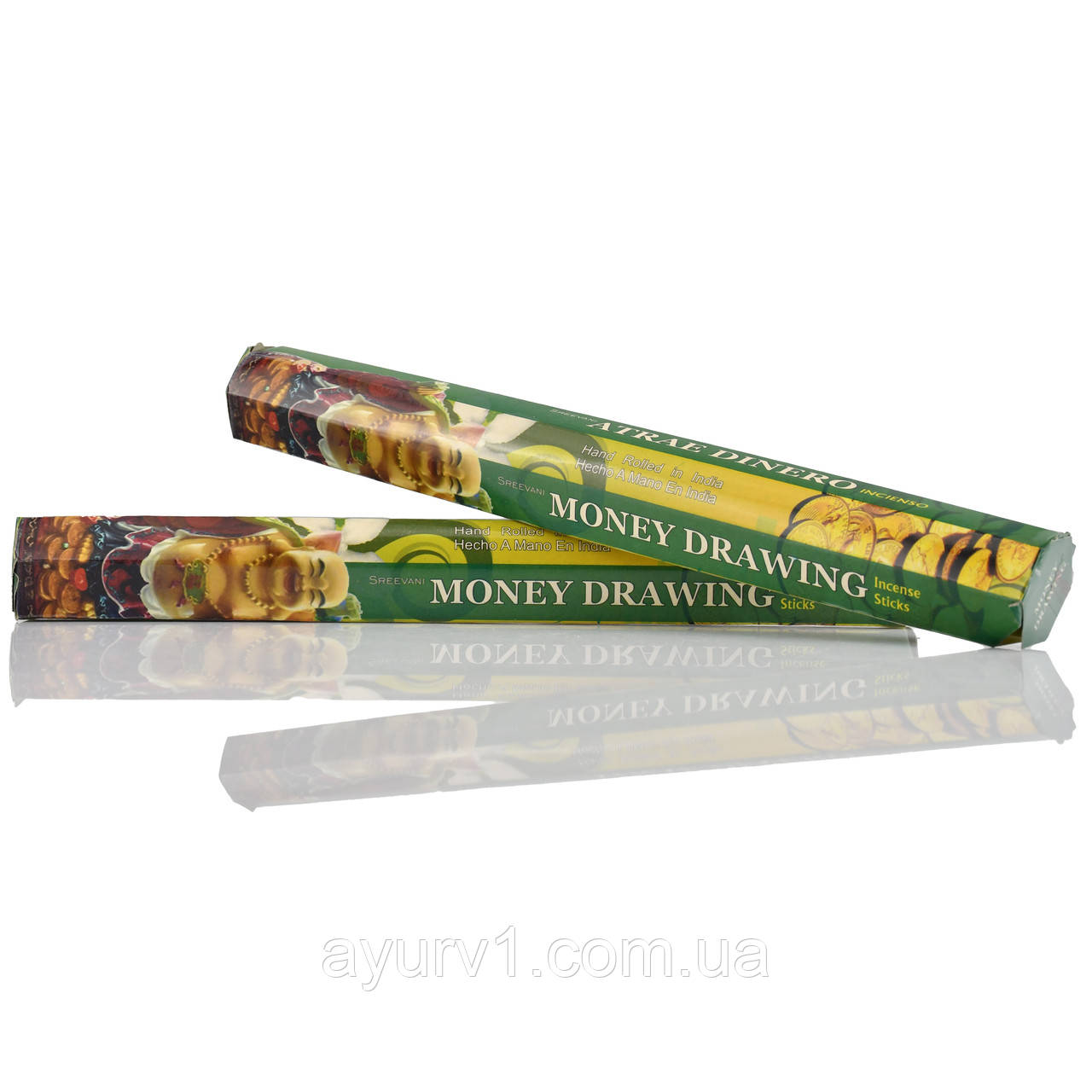 ІндІйські вугільні пахощі аромапалочки Залучення грошей Atrae Dinero, Аромапалочки, Sree Vani, 20шт