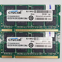 Оперативна пам'ять для ноутбука Crucial SODIMM DDR2 8Gb (2x4Gb) 800MHz PC2-6400 CL6 (CT51264AC800.M16FC) NEW