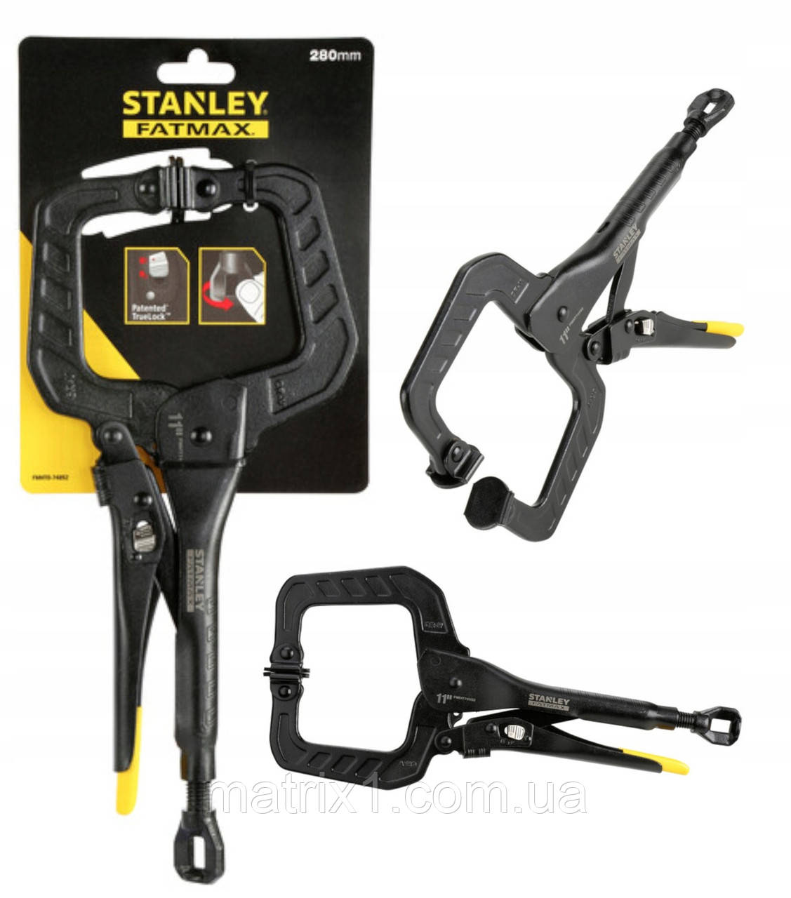 Кліщі затискні STANLEY FATMAX з фіксатором і «С»-подібними губками, l = 280 мм