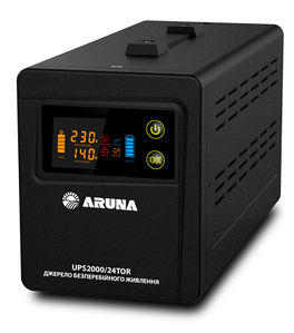 ДБЖ ARUNA UPS 2000 TOR 24V з правильною синусоїдою і підключенням зовнішньої батареї