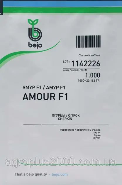 Насіння Огірок самозапильний Амур F1, 1000 насінин Bejo Zaden