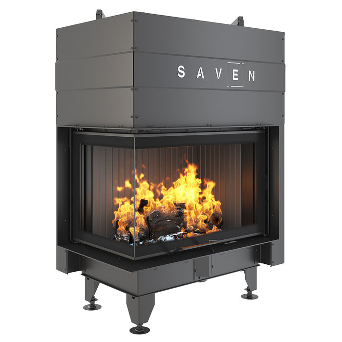 Камінна топка SAVEN Energy Up 75х50х47L Black Ліве скло з гільотиною