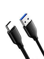 Кабель Cabletime USB Type A - USB Type C 1.5 м, 5V/3A, швидка зарядка, Black (CA42J)
