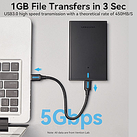 Зовнішня кишеня Vention для 2.5" HDD/SSD USB 3.0 Micro-B Black (KPAB0)