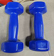 Гантелі з вініловим покриттям вага 2 х 2 кг, фото 2