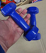 Гантелі з вініловим покриттям вага 2 х 2 кг, фото 3