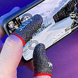 Ігрові напальчники довгі з нейлоном MW (3 пари 6 шт) для ігор на телефоні смартфоні планшеті pubg пабг, фото 2