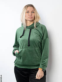 4325-4 Худі жіночий велюр напівбатал (розмір 52-54 | універсальний)