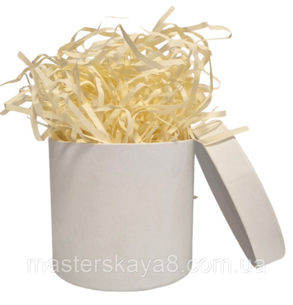 ОПТ 500 грам Паперовий наповнювач (відео), 4мм смужка, колі Слонова кістка, фото 1