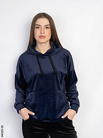 4325-26 Худі жіночий велюр напівбатал (розмір 52-54 | універсальний)