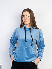 4325-27 Худі жіночий велюр напівбатал (розмір 52-54 | універсальний)