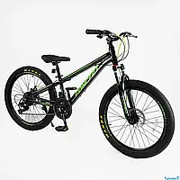 Велосипед підлітковий Corso Concept 24" CP-24790 рама 11" алюмінієвий, shimano 21 швидкість, зібраний на 75%