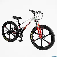 Велосипед спортивний Corso "MAGNUM" 24" дюйма рама магнієва, Shimano 21 швидкість, зібраний на 75%