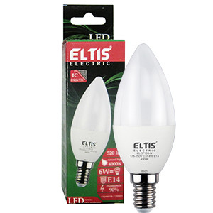 LED лампа 6 Ватт 4000К Е14 свеча