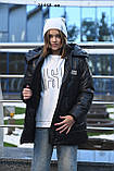 Підліткова зимова подовжена куртка оверсайз 24468 ев, фото 4