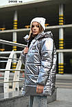 Підліткова зимова подовжена куртка оверсайз 24468 ев, фото 6