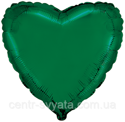 Фольгована кулька Flexmetal 18"(45 см) Серце металік зелене