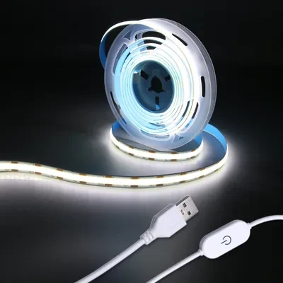 ULTRA LED дуже яскрава світлодіодна USB стрічка із сенсором 1600 діодів, 5 м, білий 6000 К