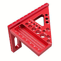 Кутник Деревообробний алюмінієвий висотомір 45° і 90° прецизійний столярний інструмент Кутомір для деревообробки Червоний