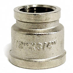 Муфта перехідна Ango 1/2 х 3/4 дюйма внутрішнє різьблення латунь нікельована