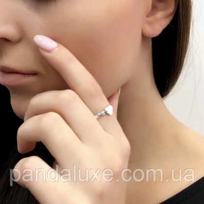 Срібна каблучка Сердечко срібло 925 проби серце, фото 2