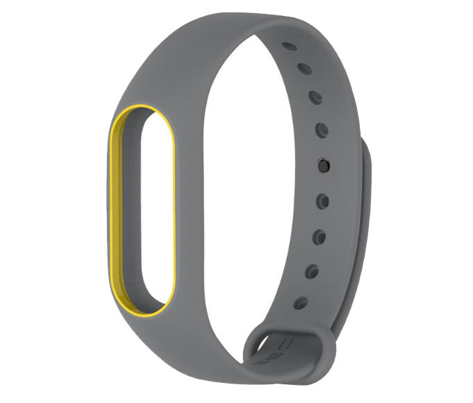 Силіконовий ремінець Primo для фітнес-браслета Xiaomi Mi Band 2 - Grey-Yellow, фото 1