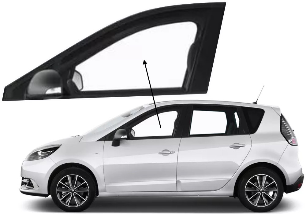 Бічне скло Renault Scenic 2009-2016 передніх дверей ліве, фото 1