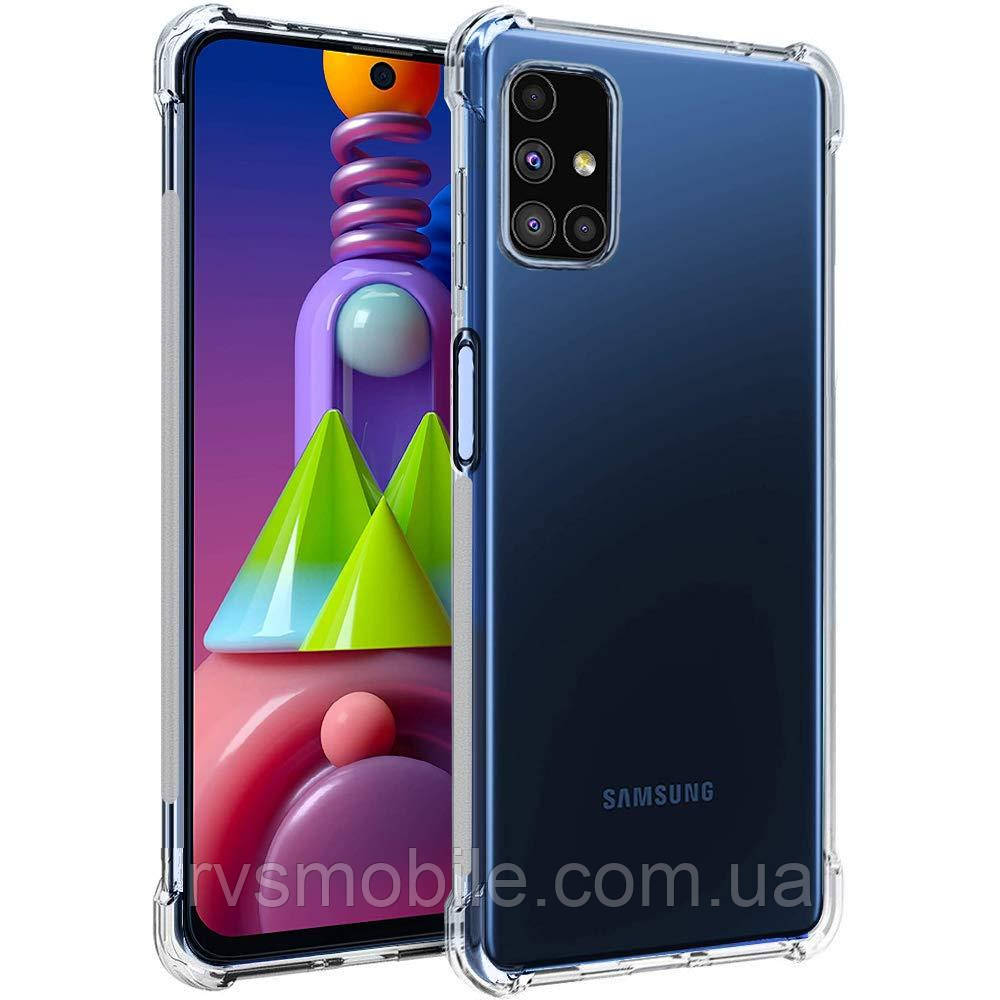 Силіконовий чохол для Samsung Galaxy M51 — Прозорий (посилені кути)