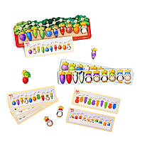 Дерев'яна гра з картками Ялинкова гілочка з прикрасами