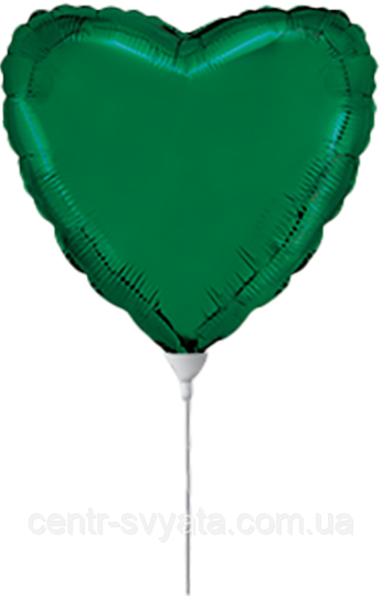 Фольгована кулька Flexmetal 4"(10 см) Серце металік зелене