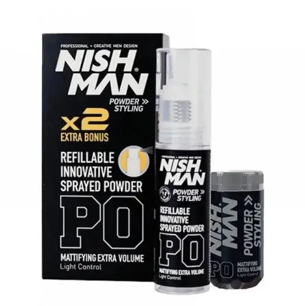 Пудра для укладання волосся Nishman Styling Powder P0, 20 г з розпилювачем + запасний флакон 20 г (10702014)