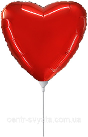 Фольгована кулька Flexmetal 4"(10 см) Серце металік червоне