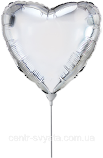 Фольгована кулька Flexmetal 4"(10 см) Серце металік срібне